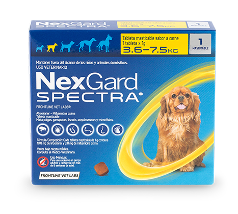 Antiparasitario externo e interno Nexgard Spectra: perros 3.6-7.5kg