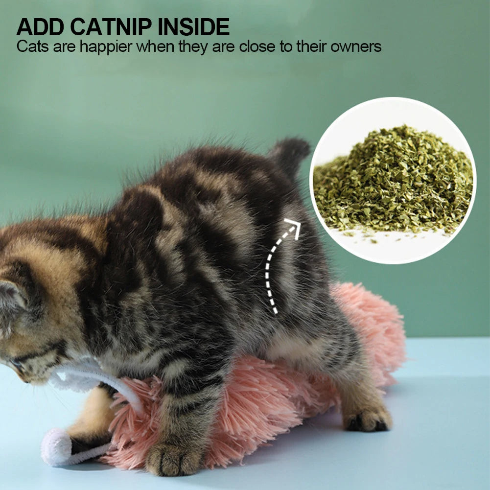 Peluche de gusano con catnip