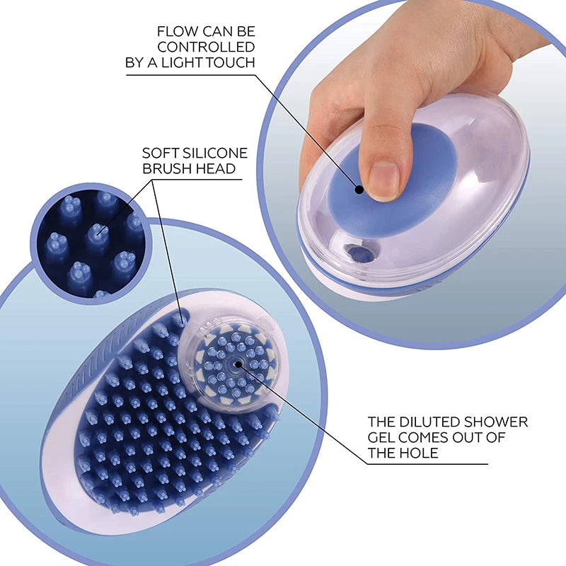Cepillo de baño con colocación del liquido