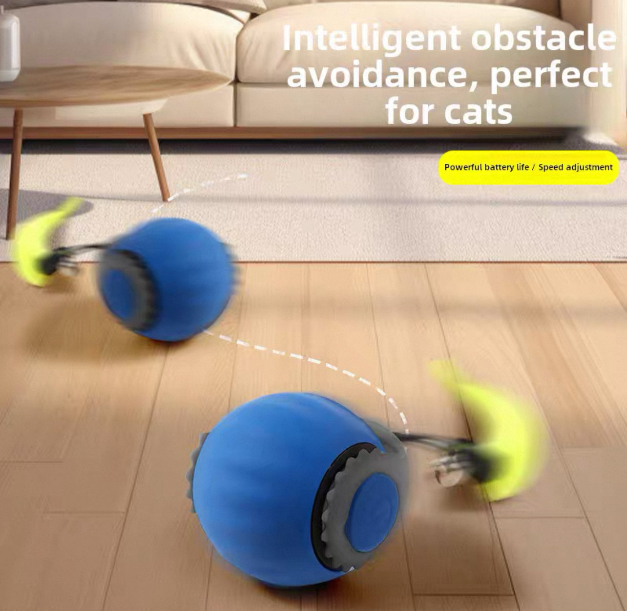 Pelota interactiva para gatos con pluma recargable