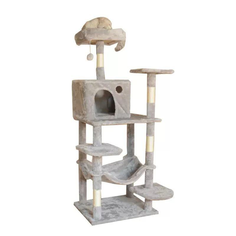 Torre rascador mediana para gato, 140cm de altura