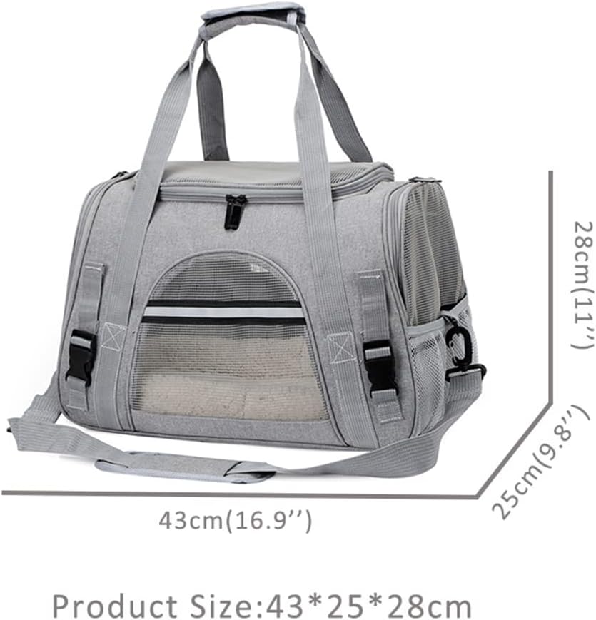 Bolso de viaje gris para mascotas (44*25*28cm) BH10