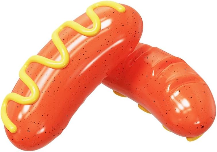 Juguete extra duro con forma de salchicha para perros