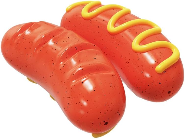 Juguete extra duro con forma de salchicha para perros