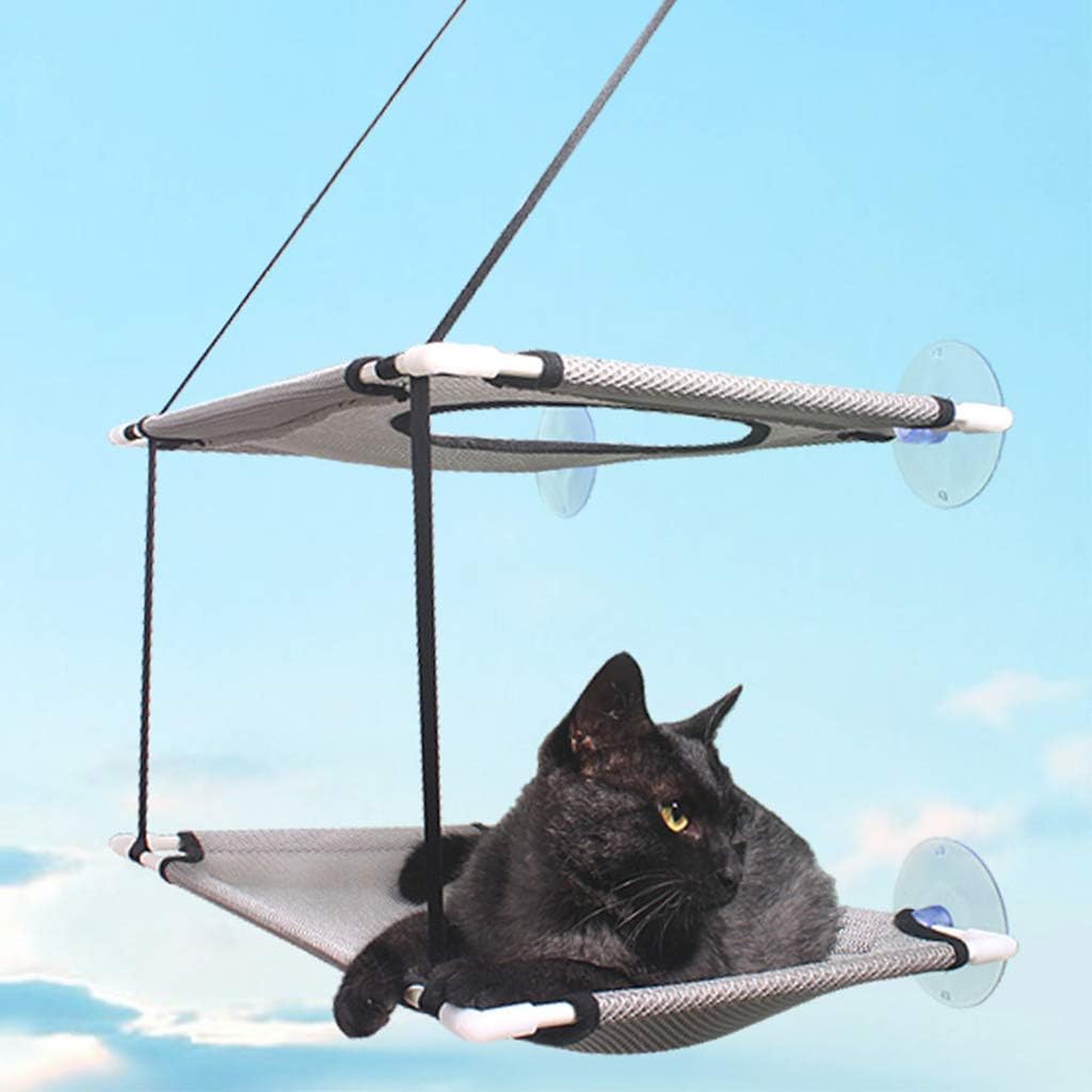 Hamaca grande de doble capa para gatos para ventana