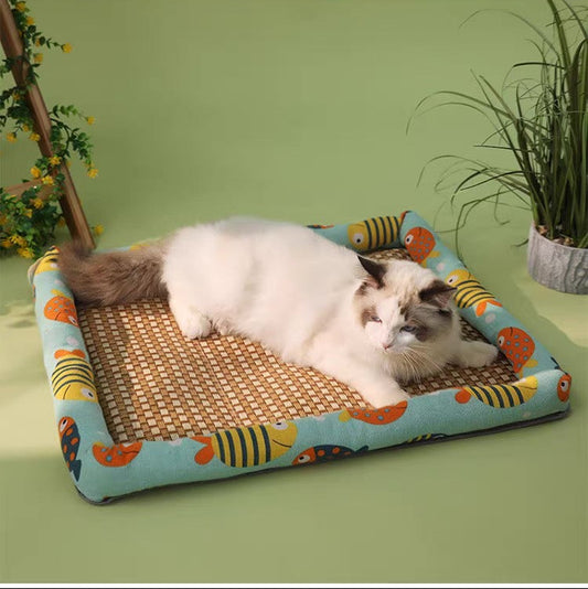Cama de mimbre para gatos