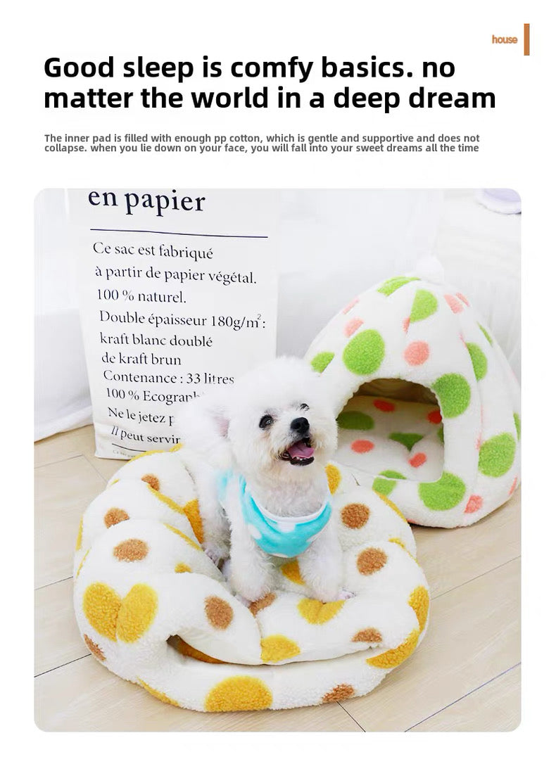 Casita afelpada para mascotas pequeñas 40*19*35cm