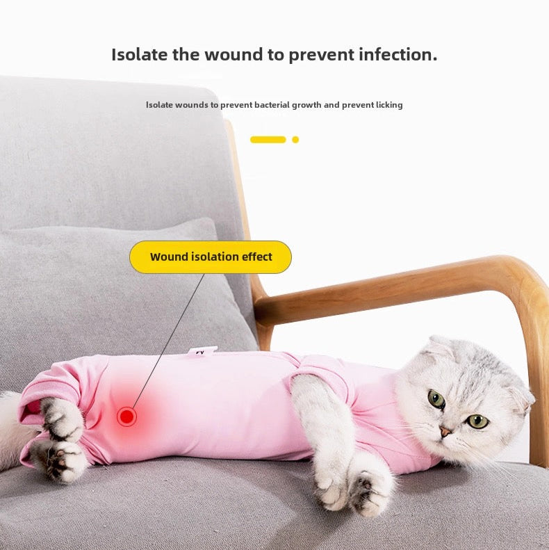 Traje de recuperación postoperatorio para gatos