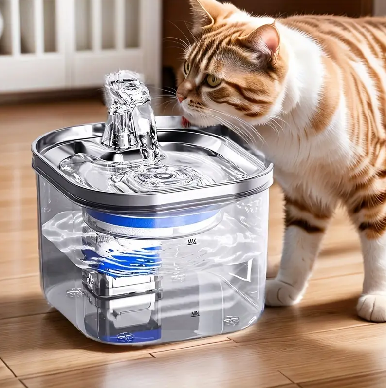 Fuente de agua, acero inoxidable para mascotas