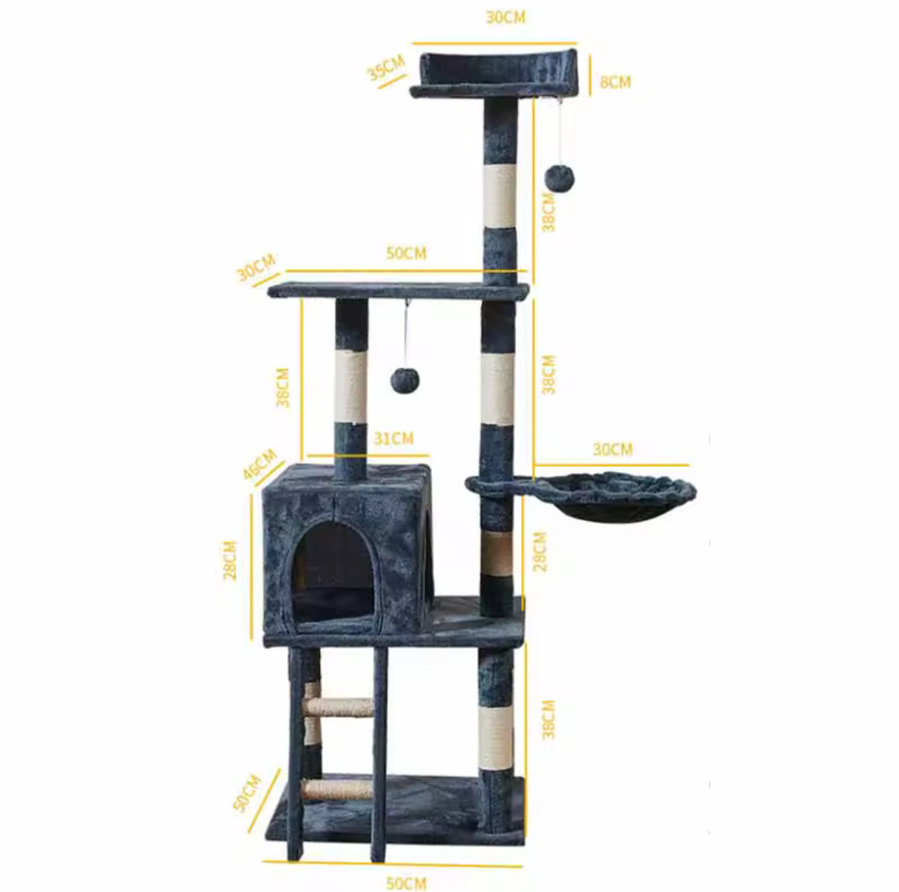 Torre para gatos azul (Modelo 8856)