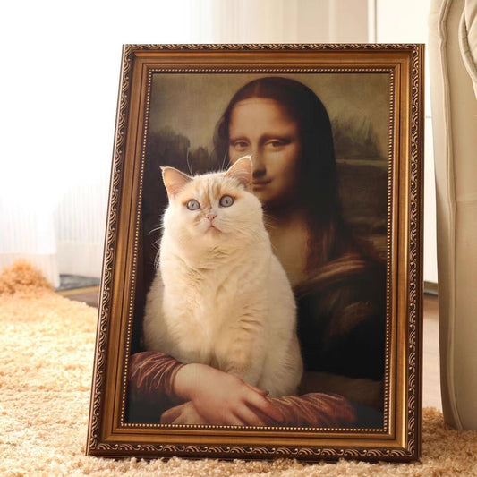 Rascador de cartón para gatos estilo monalisa triangular