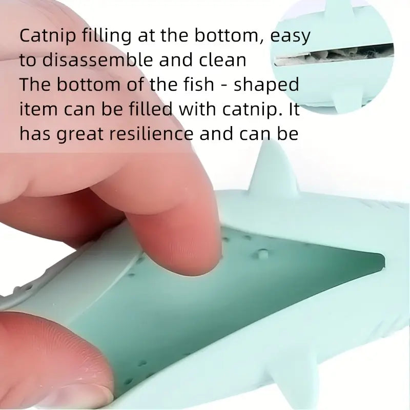 Juguete de gato con forma de tiburón relleno de catnip