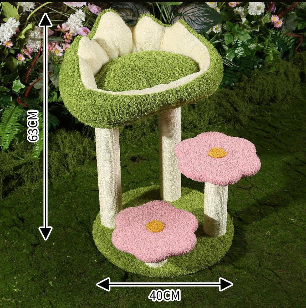 Torre para gatos 63cm alto estilo flor
