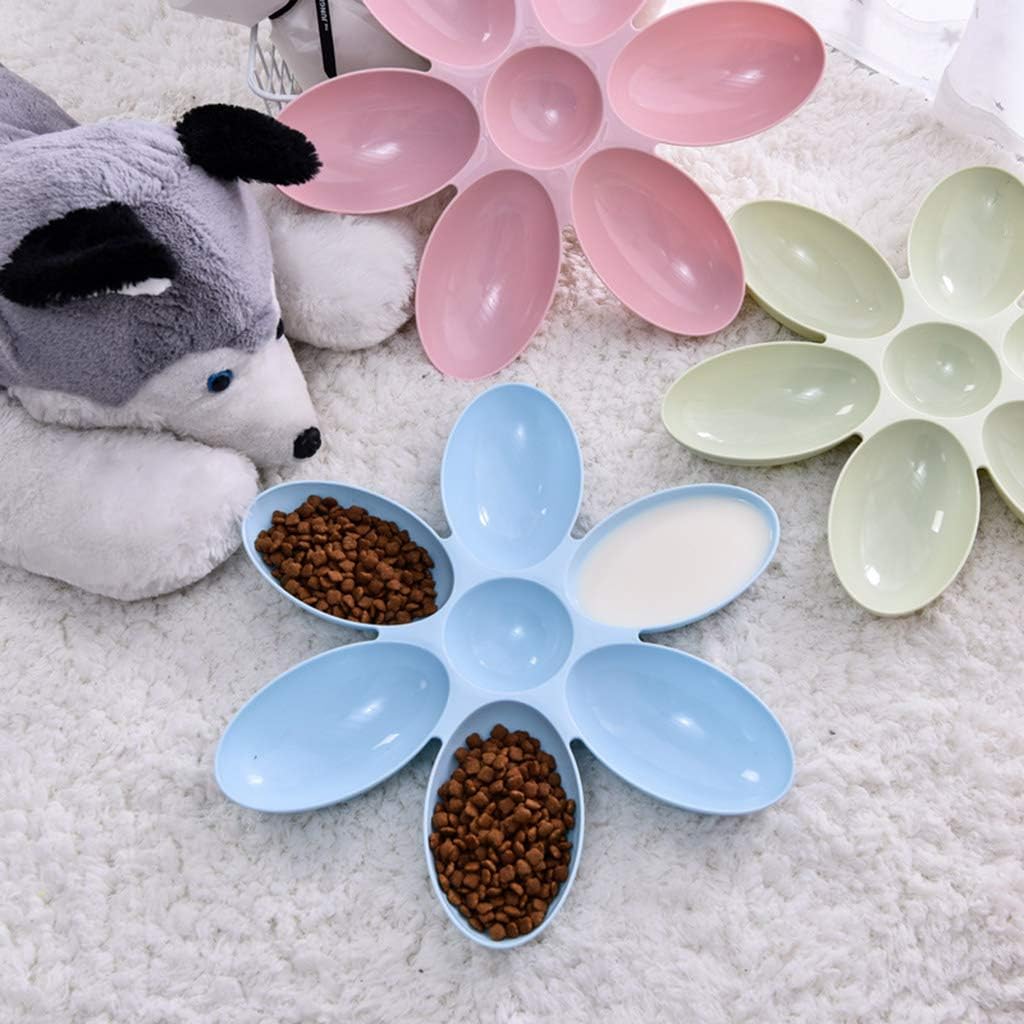 Plato 6 en 1 estilo flor para mascotas