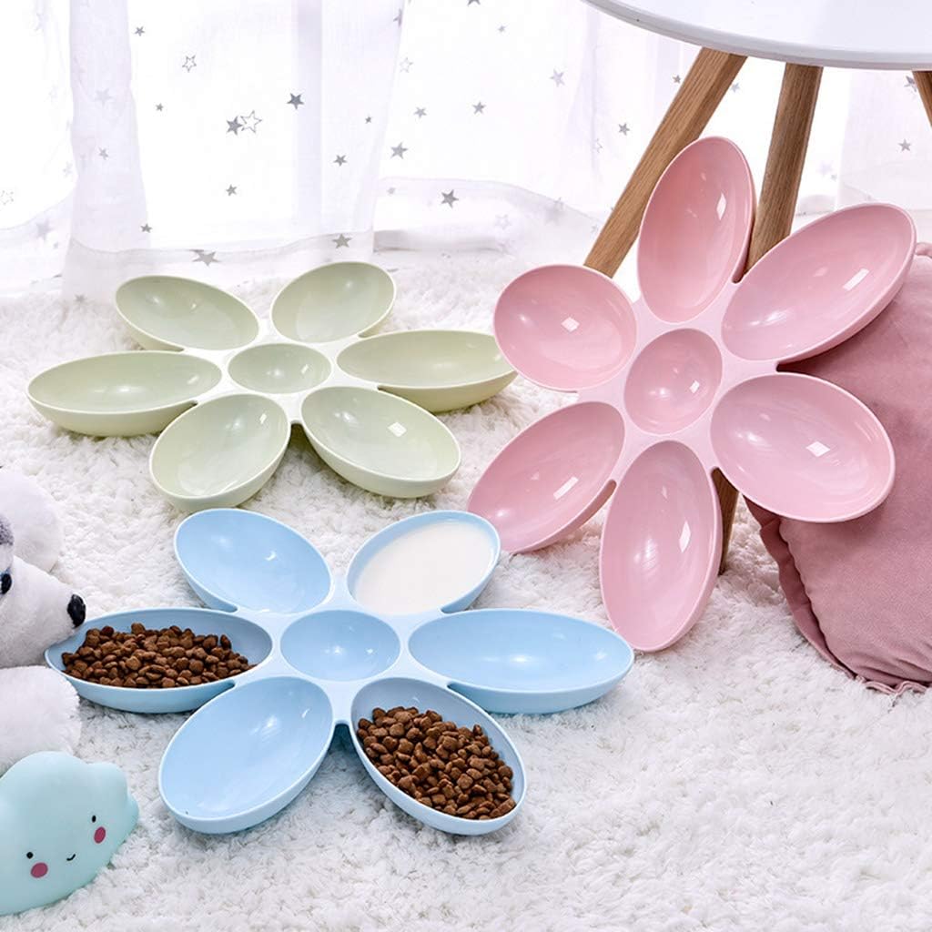 Plato 6 en 1 estilo flor para mascotas