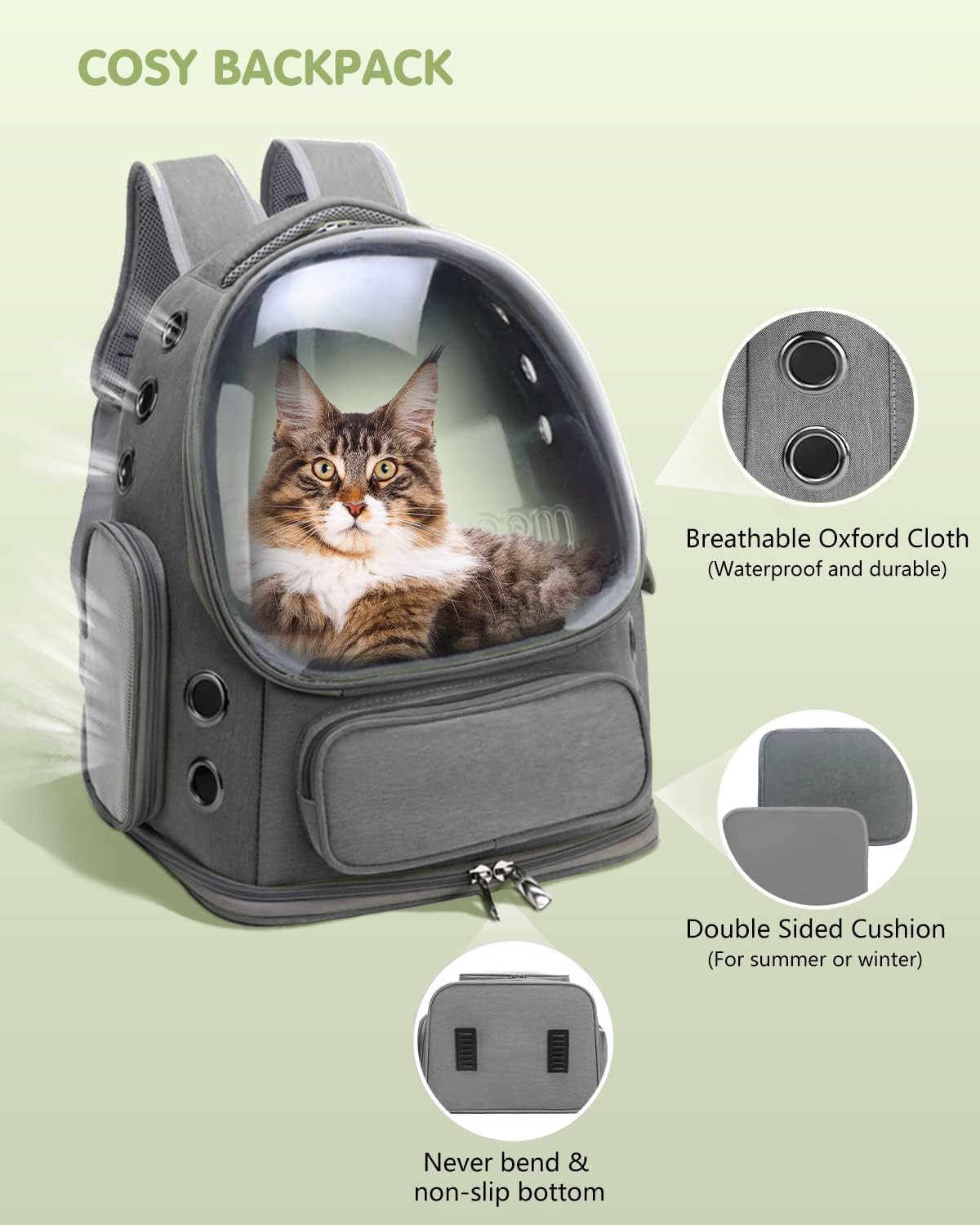 Mochila burbuja transportadora para perros y gatos