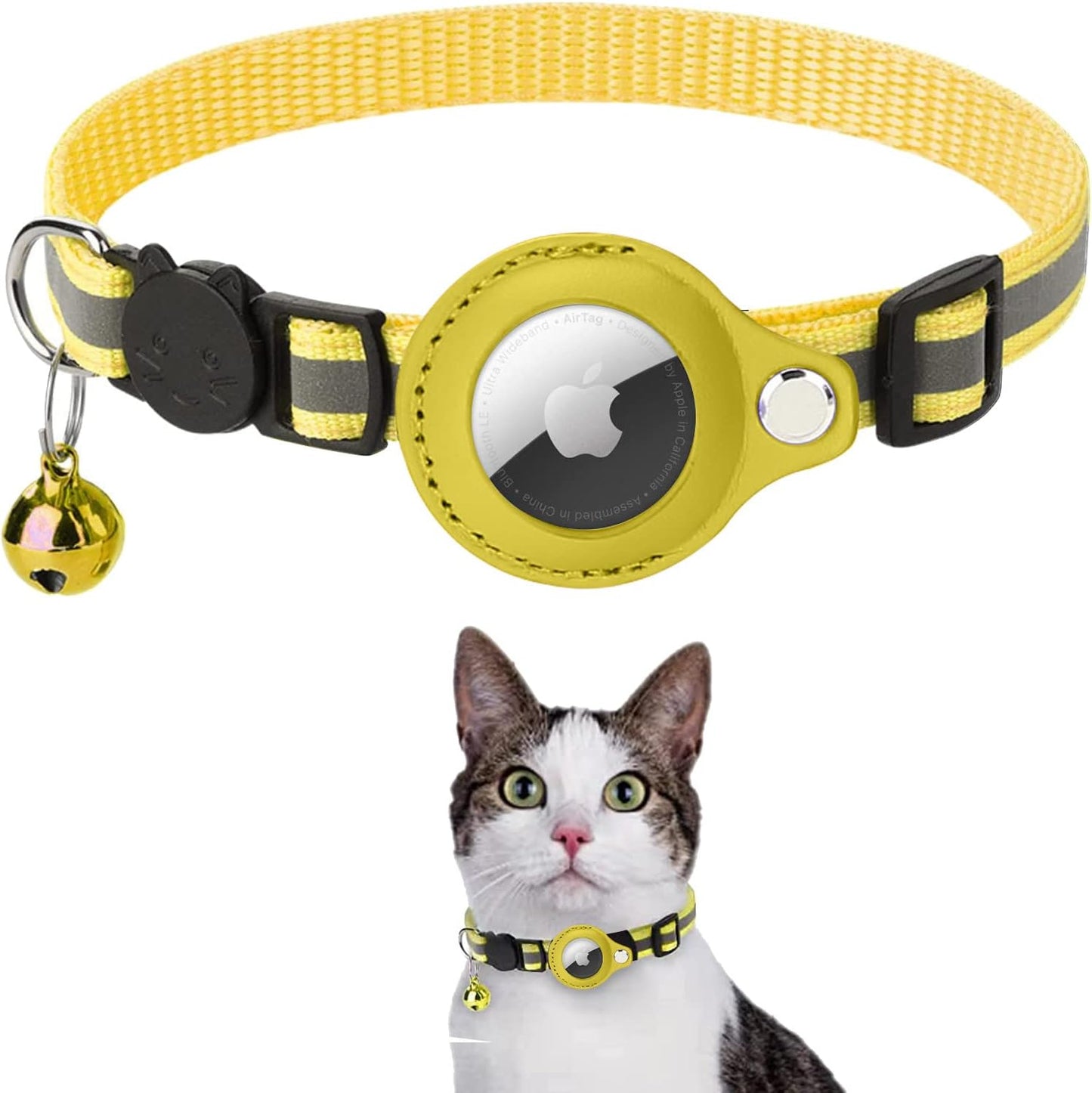 Collar reflectante de gatos para Airtag (rastreador)