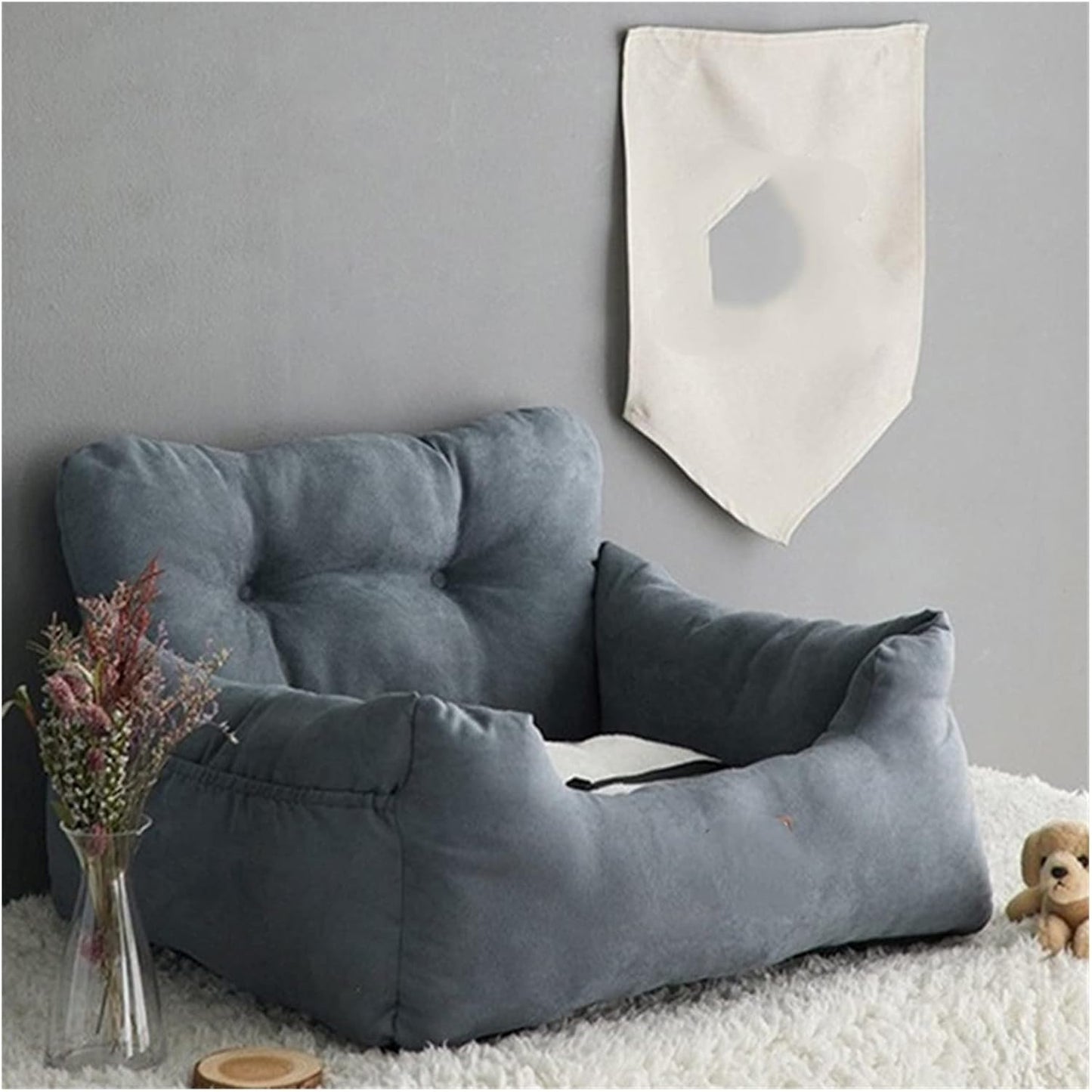Asiento de auto estilo cama para mascotas