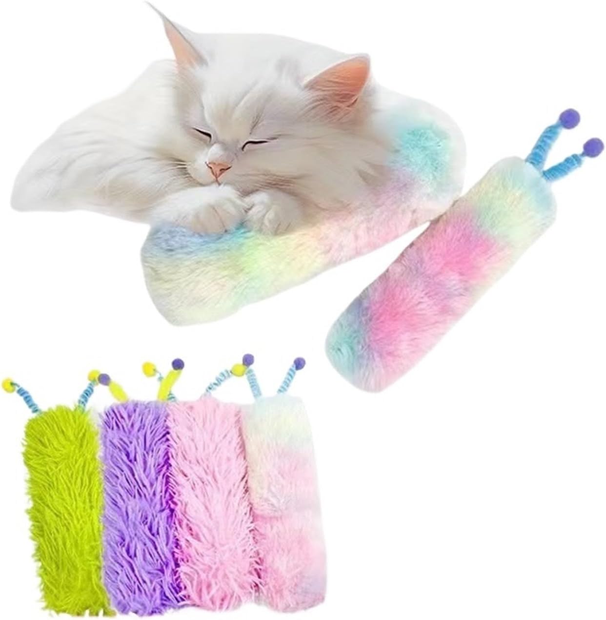 Peluche de gusano con catnip