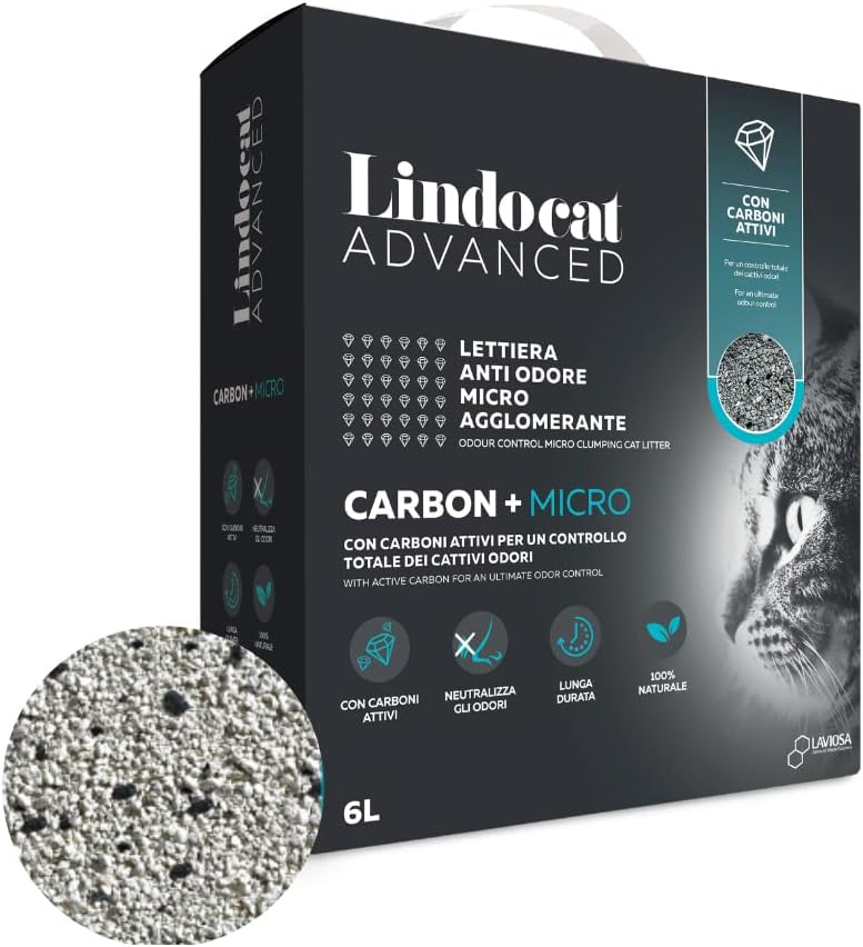 Arena Lindo Cat Advance con Carbon Activo Caja 6L