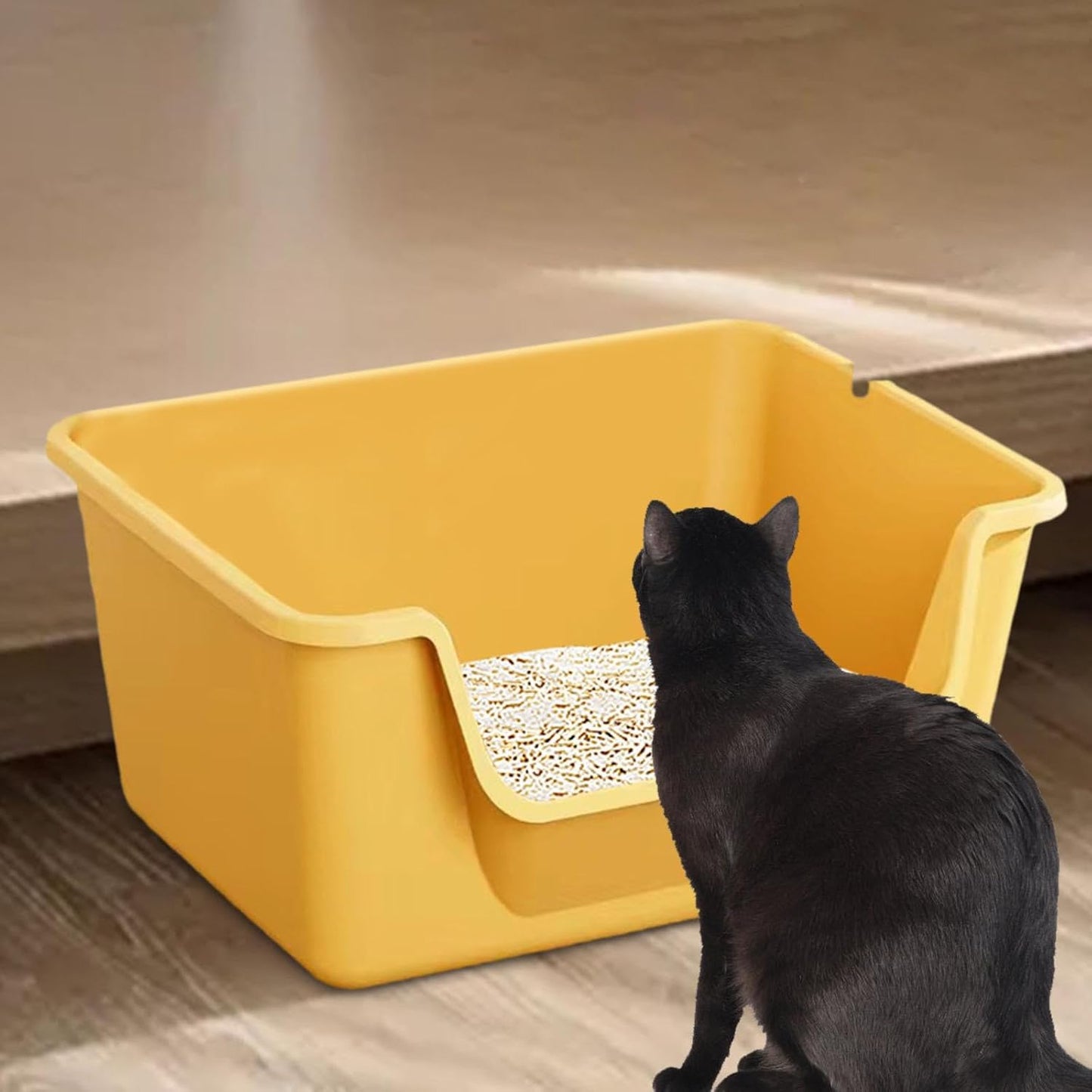 Arenero abierto para gatos con bandeja recogedora