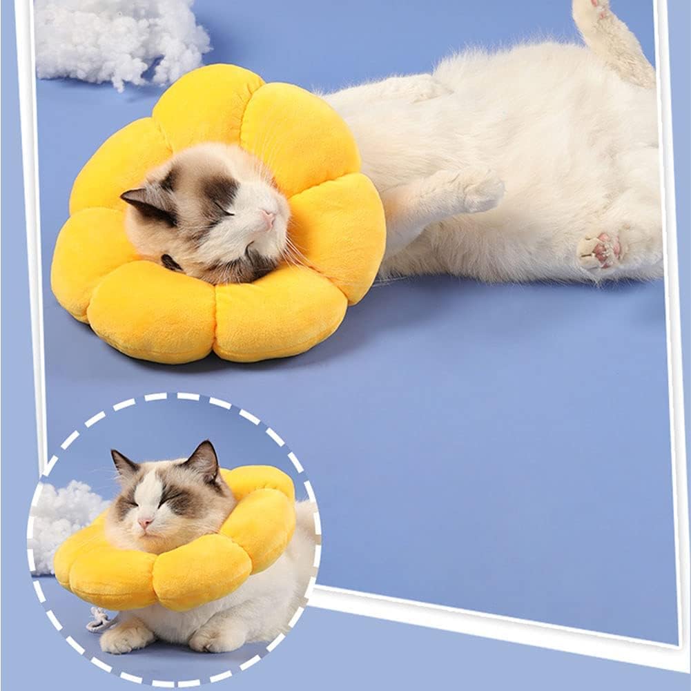 Collar isabelino de peluche con forma de girasol