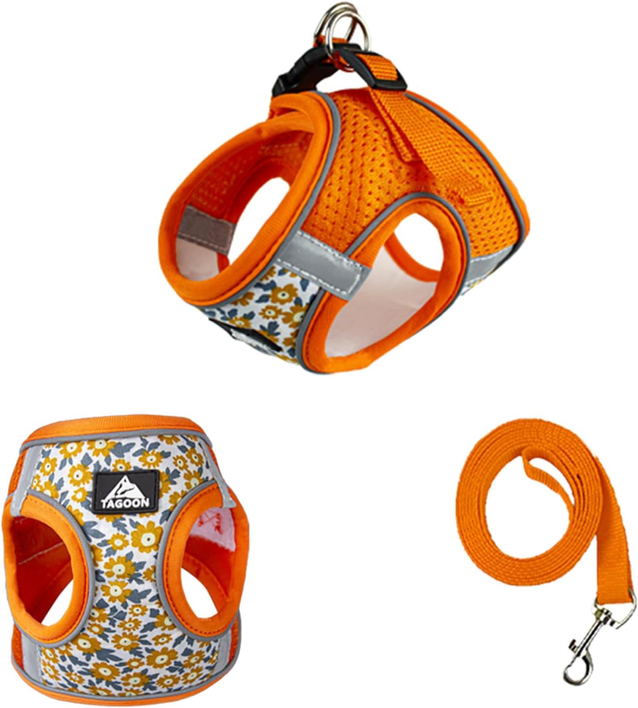 Chaleco de malla con estampado floral para gato