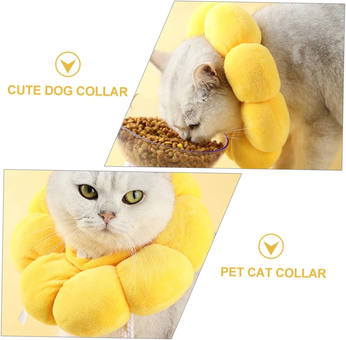 Collar isabelino de peluche con forma de girasol
