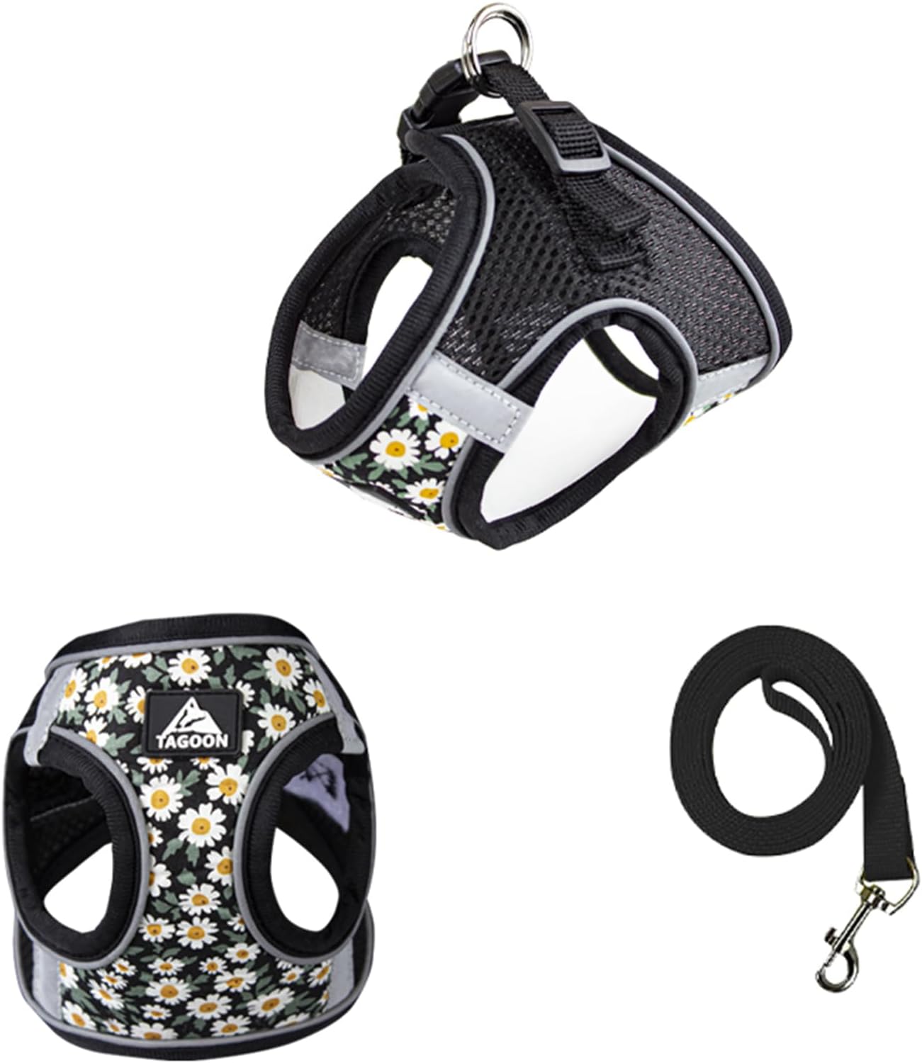 Chaleco de malla con estampado floral para gato