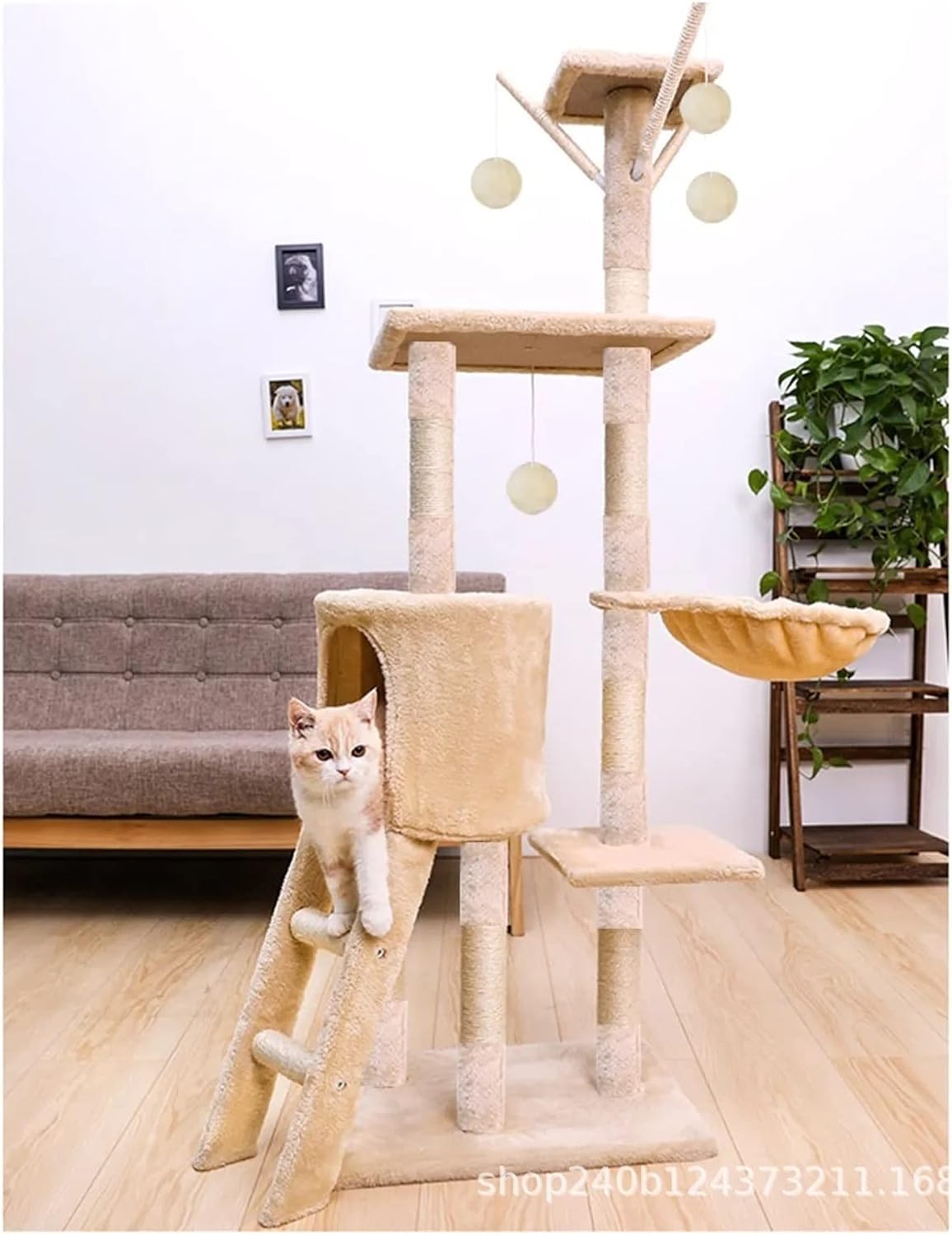 Torre crema para gatos 138cm (Modelo MT05)