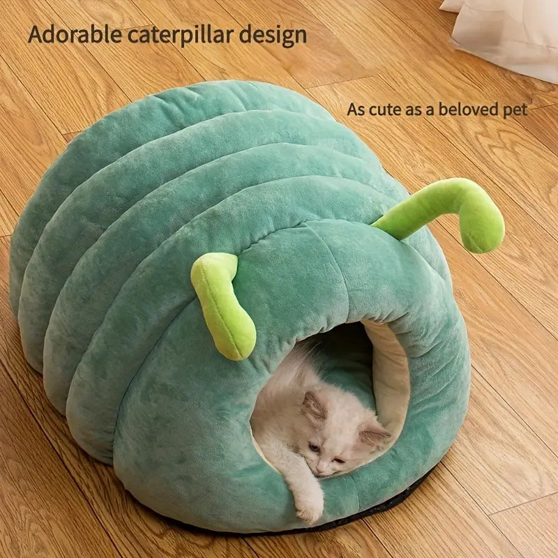 Casita acolchonada para mascotas pequeñas estilo gusano