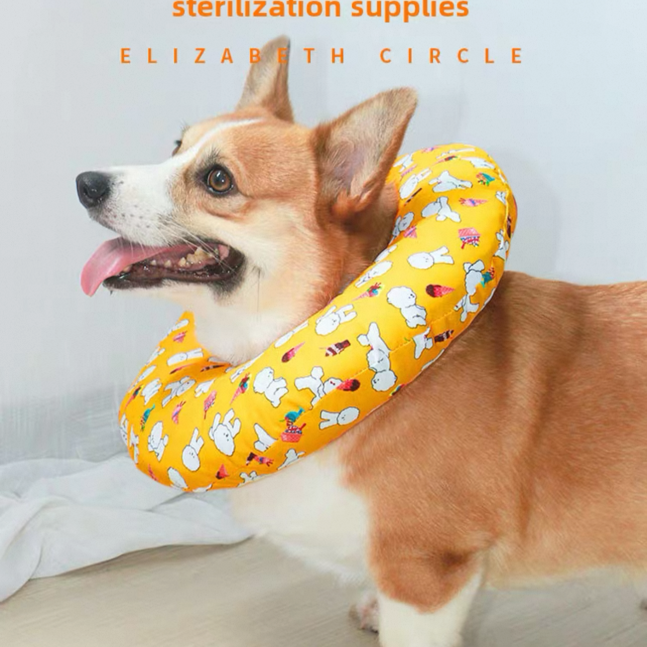 Cono isabelino para perros de peluche impermeable