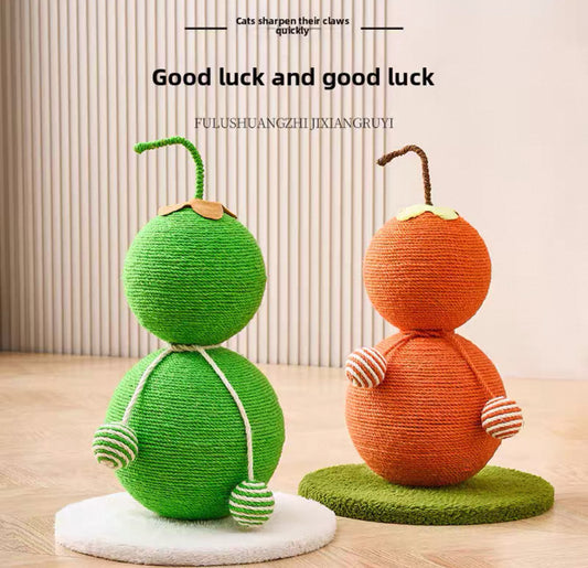 Rascador de cuerda para gatos estilo calabaza