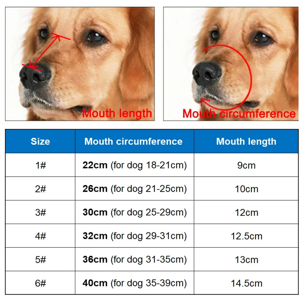 Bozal de plástico ajustable para perros