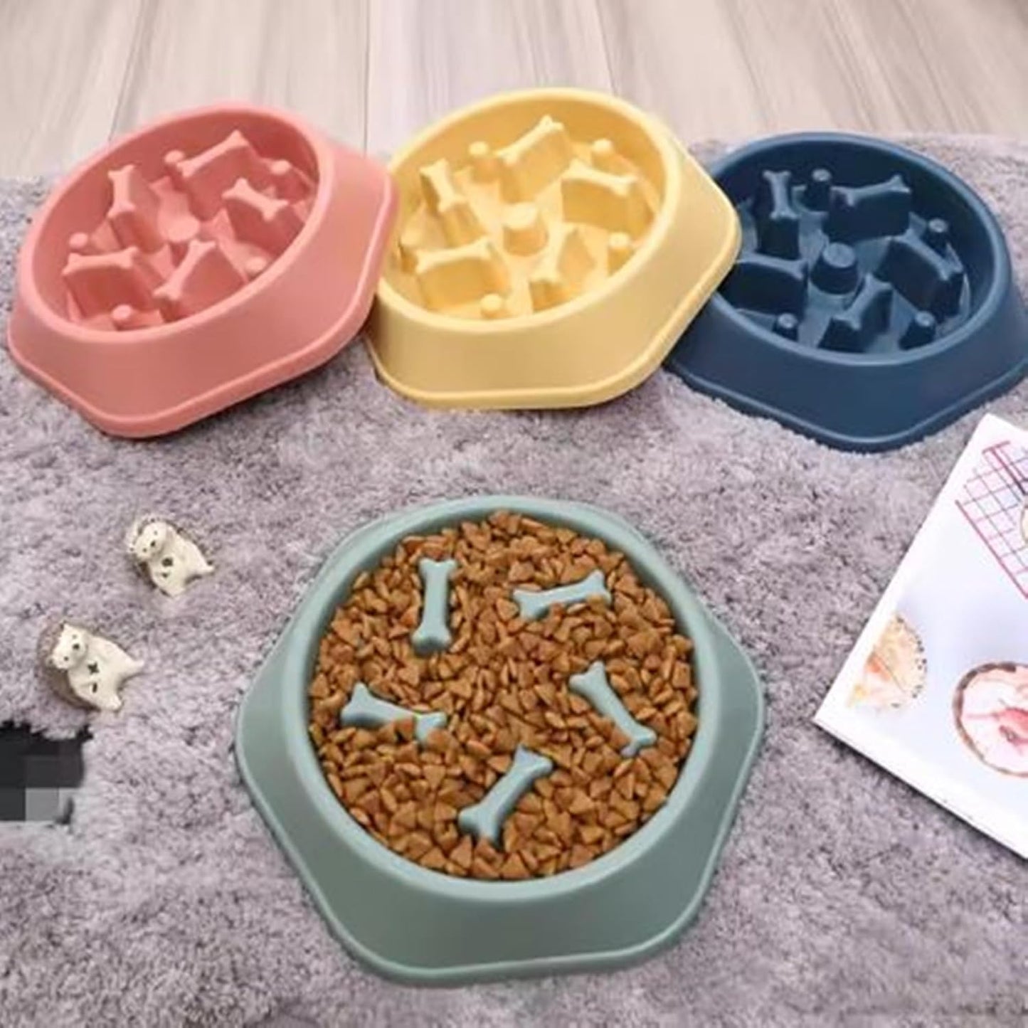 Plato de comedero lento para mascotas