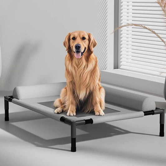 Cama elevada con cabezal cómodo para perros
