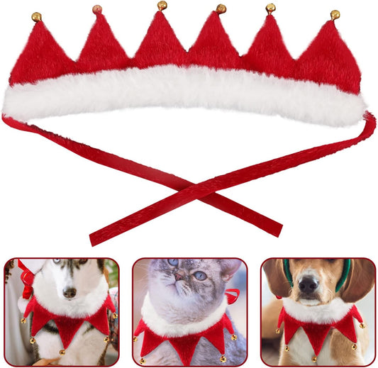 Bandanas navideñas de terciopelo para mascotas (Corona)