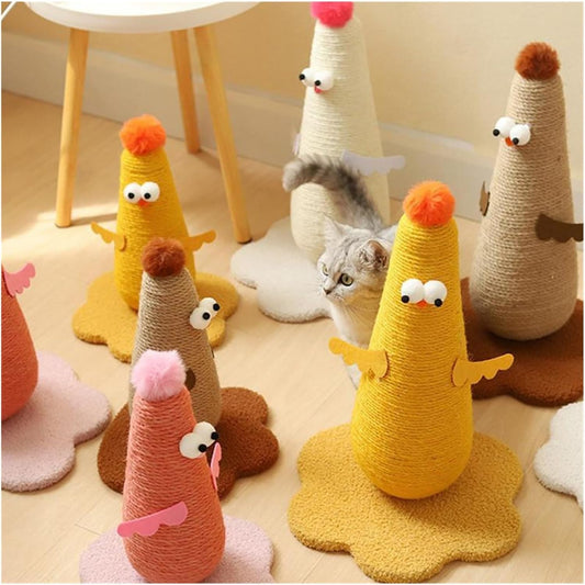 Rascador poste de cuerda modelo pollitos para gatos