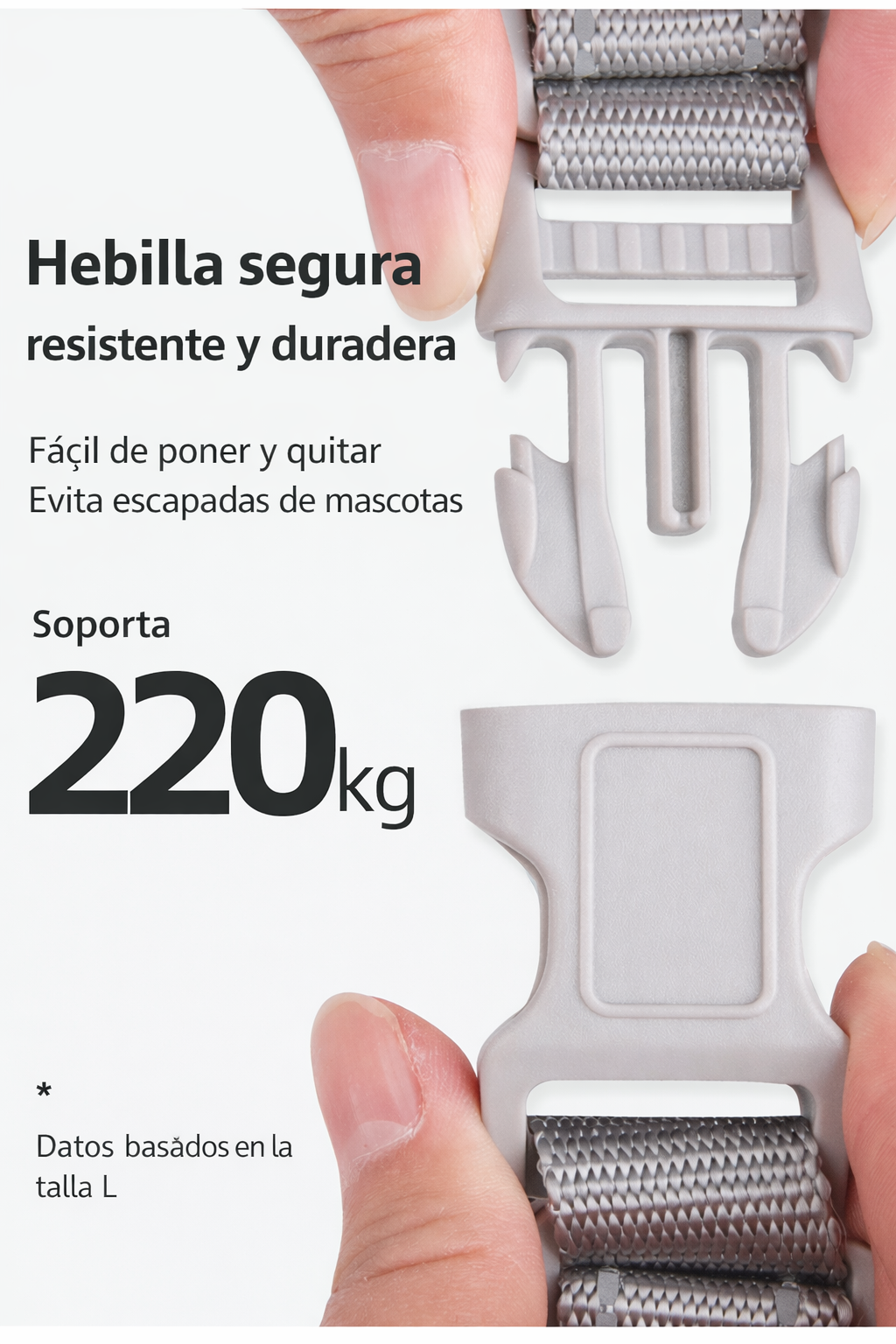 Pechera gris con correa para mascotas modelo HAR202