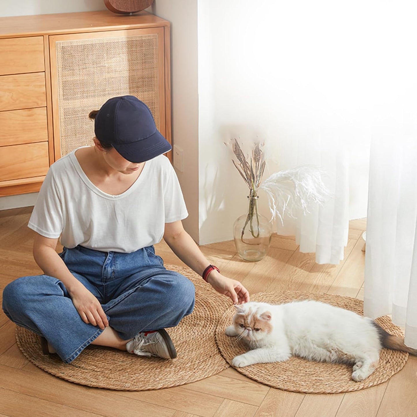 Alfombra de yute para gatos (rascador y decorador de hogar)