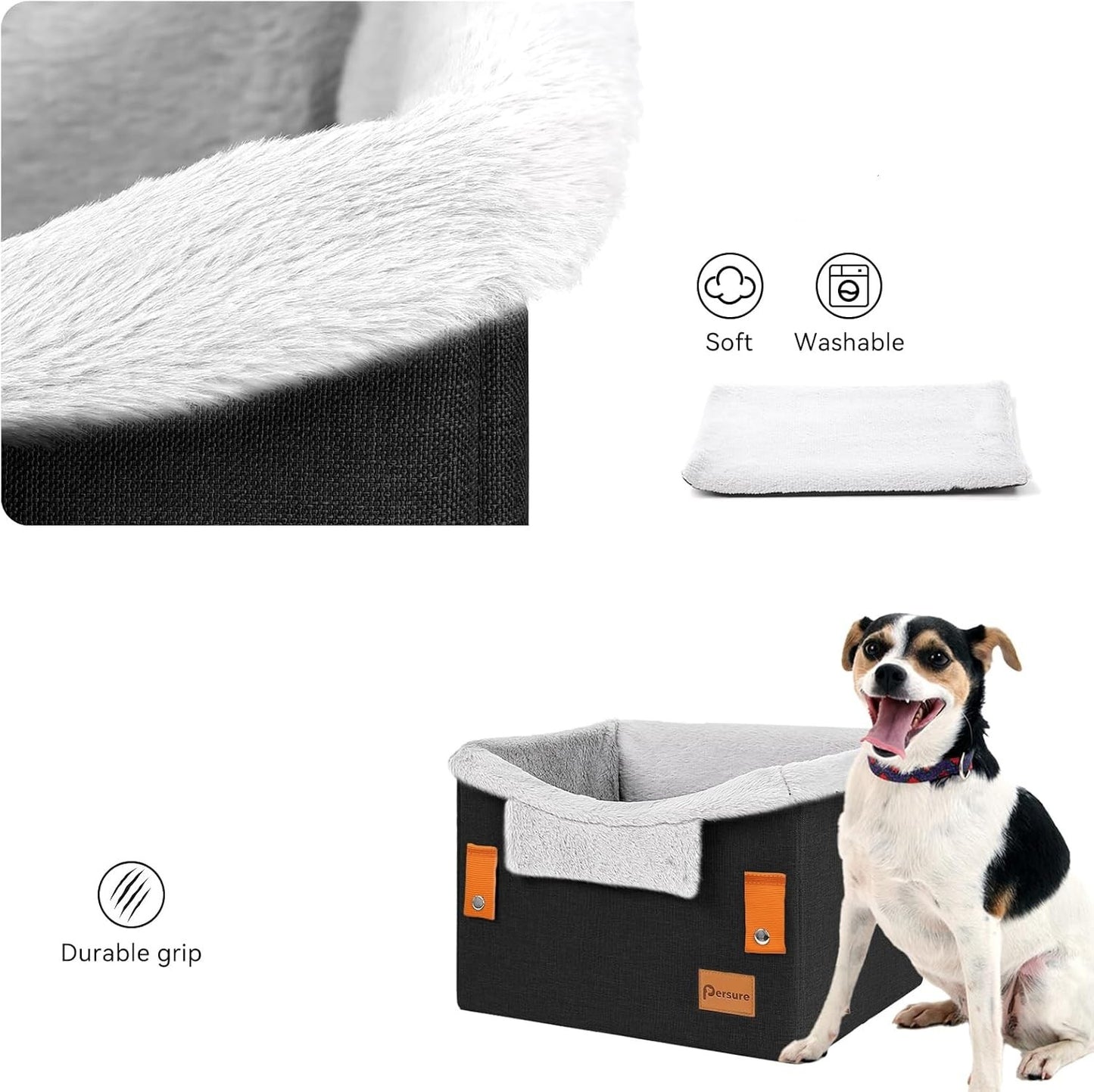 Asiento de felpa de coche para perros p20