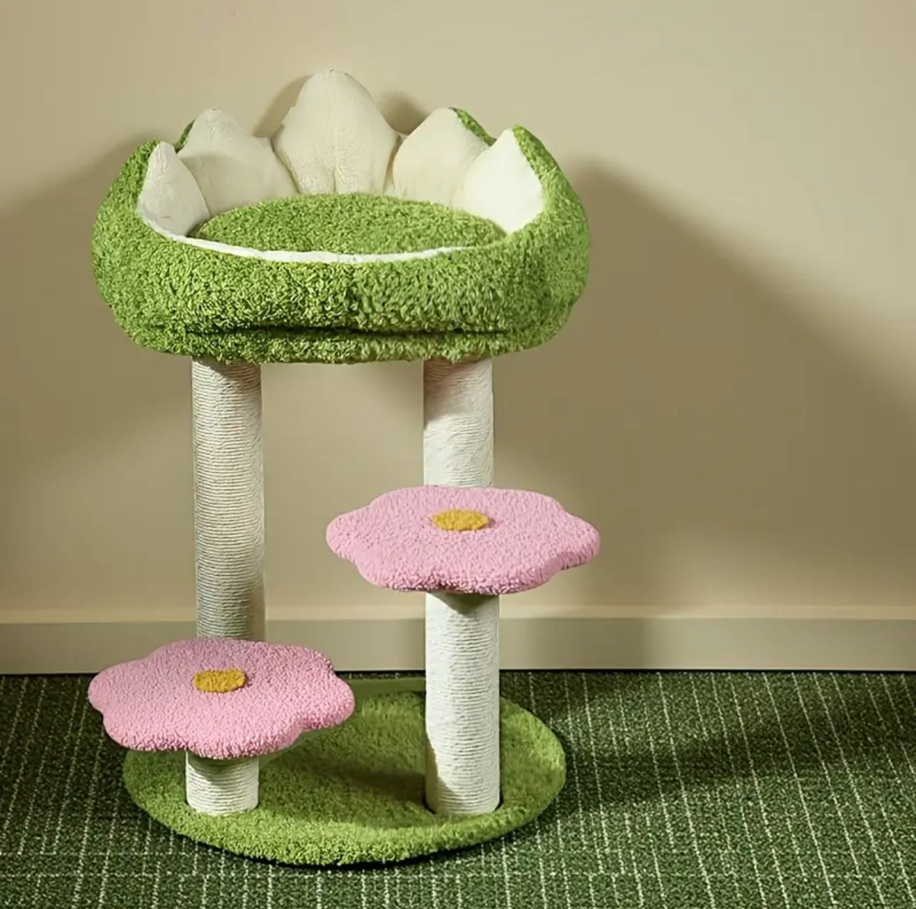 Torre para gatos 63cm alto estilo flor