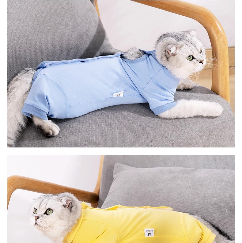 Traje de recuperación postoperatorio para gatos