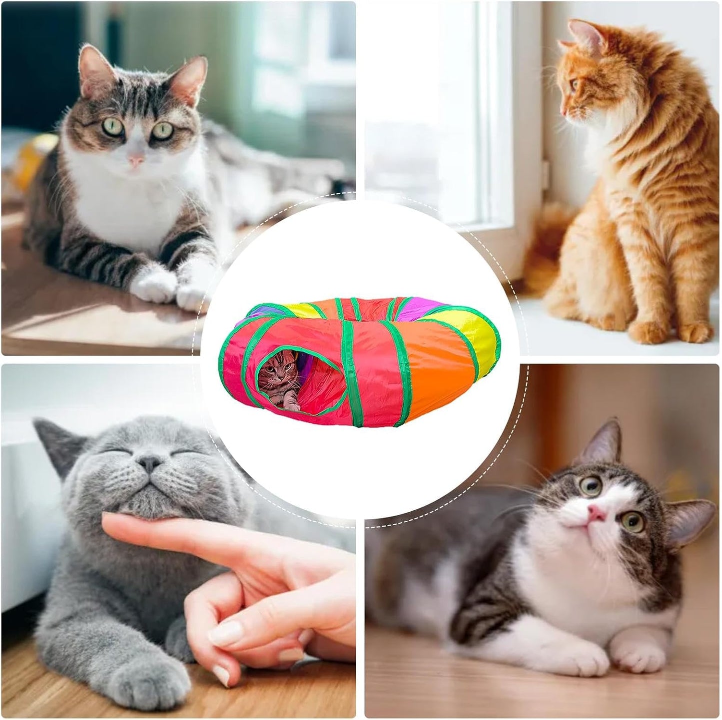 Túnel para Gatos estilo dona ajustable (2 en 1)