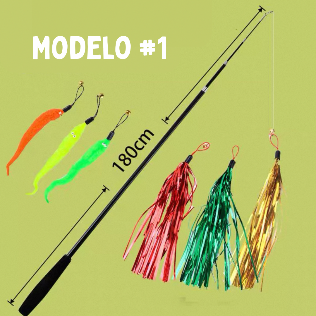 Cañita para gatos retráctil 180cm de largo