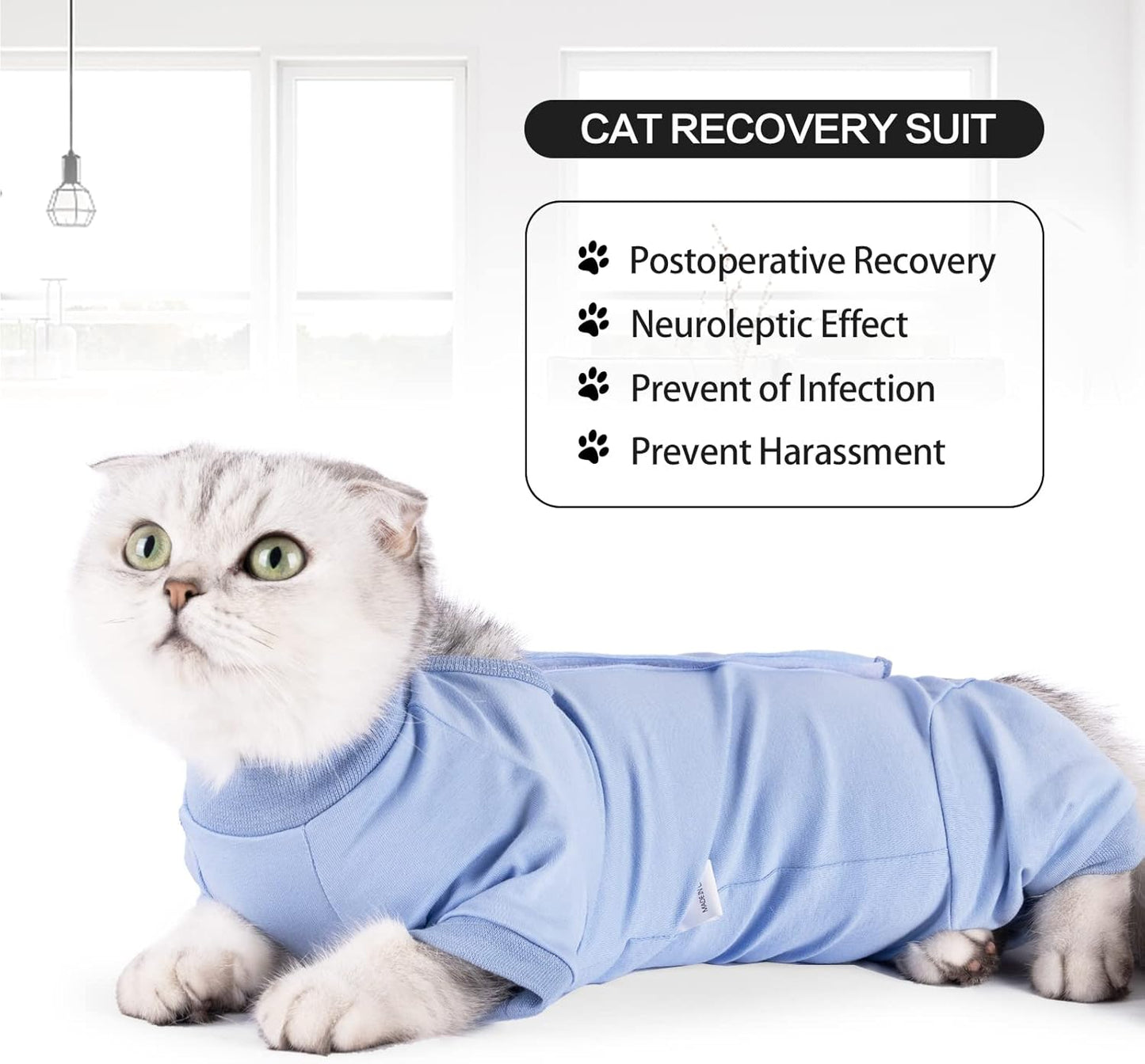 Traje de recuperación postoperatorio para gatos