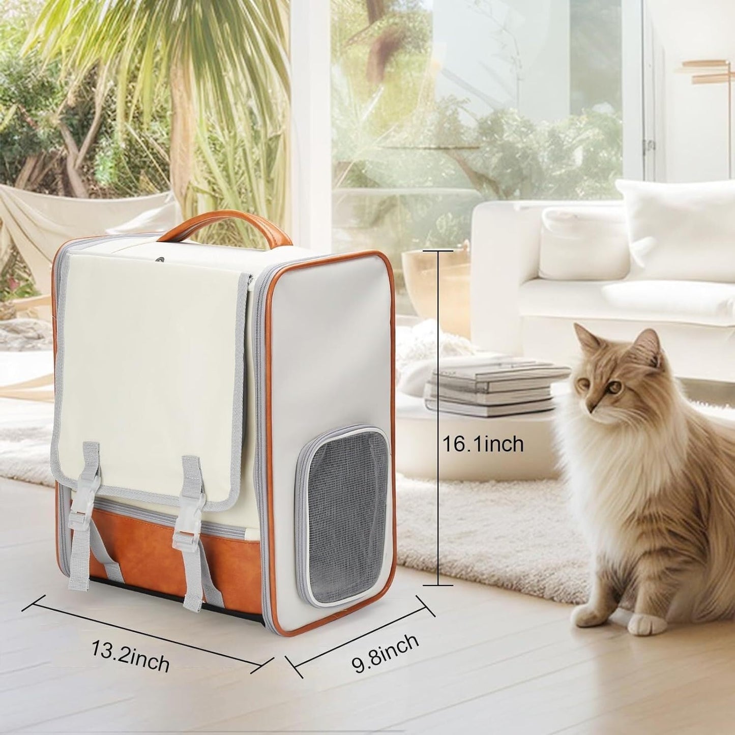 Mochila transportadora espaciosa para gatos