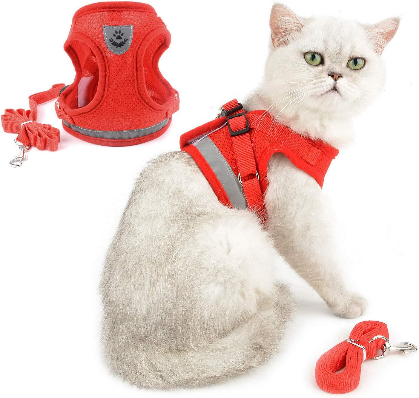 Pechera de velcro con reflectante para gatos