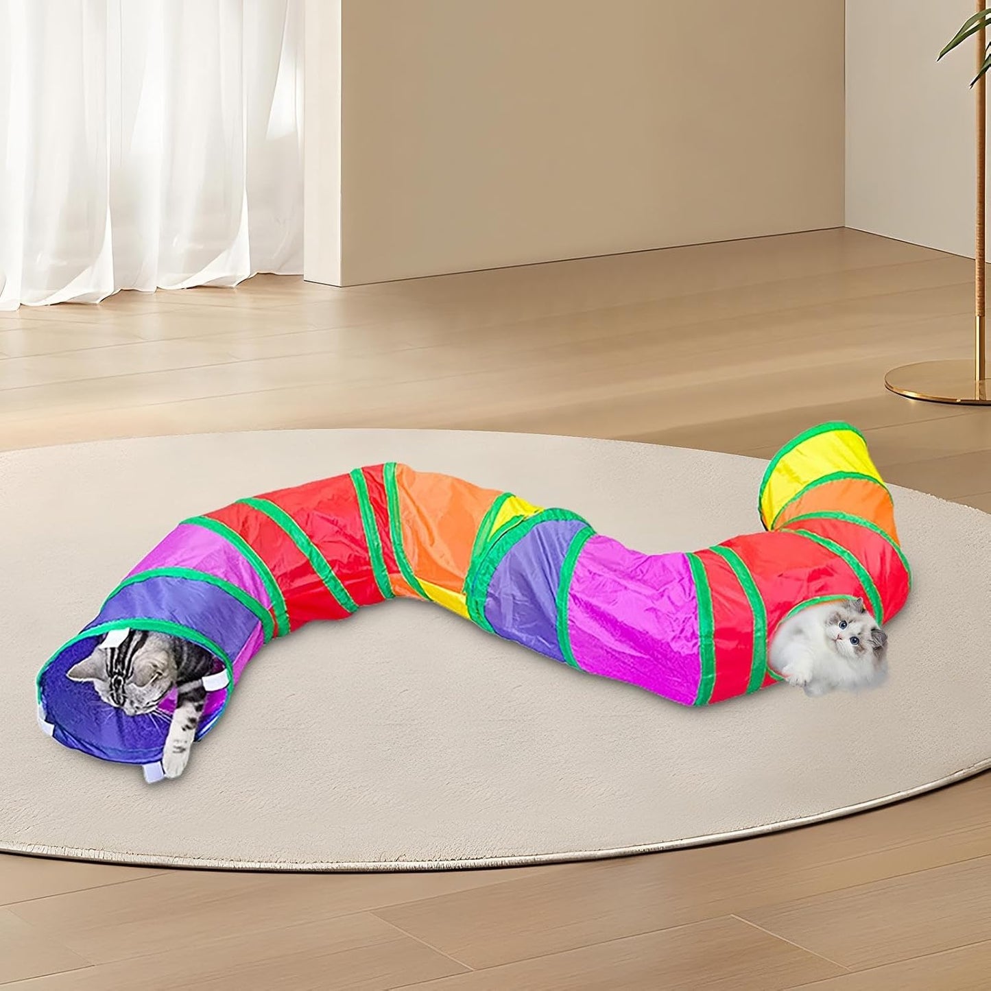 Túnel para Gatos estilo dona ajustable (2 en 1)
