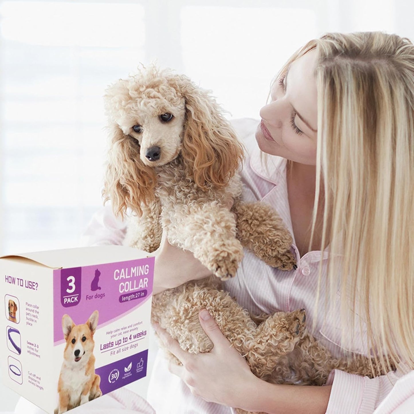 Collar calmante para perros, set 3 unidades